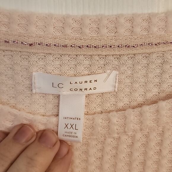 LC Lauren Conrad l'amour Waffle Knit Sleep Lounge Top, NWT, XXL - Picture 5 of 7